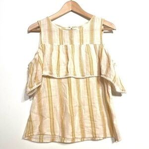 Lauren Conrad off shoulder top cotton muslin Summer Blouse Natural cotton xs